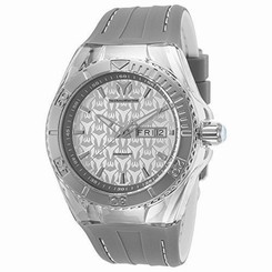 Technomarine Tm-115153 Men's Cruise Monogram Grey Silicone Silver-Tone Dial Watc