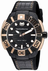 Technomarine Men's TM-514002 Black Reef Black Watch With Silicone and Lea... New