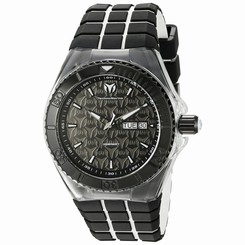 Technomarine 115182 Mens Black Dial Analog Quartz Watch with Silicone Strap