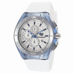 Technomarine 113007 Unisex White Dial Analog Quartz Watch with Silicone Strap