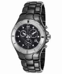 TechnoMarine TE-110029C Unisex Cruise Diamond Chrono Black Ceramic and Dial