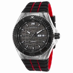 Technomarine Cruise TM-115184 Unisex Black Dial Watch with Silicone Strap