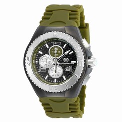 TM-115298 TechnoMarine Men's TechnoMarine Green Silicone Band Steel Case Quartz