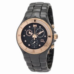 TechnoMarine Women's 110032C Cruise Ceramic Chronograph Diamond Gold-Tone Bezel