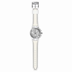 Technomarine TM-115017 Unisex Silver Dial White Strap Chrono Watch