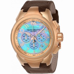 TECHNOMARINE MEN'S SEA DREAM 48MM BROWN LEATHER BAND QUARTZ WATCH TM-715025