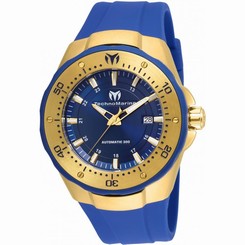 TECHNOMARINE MEN'S MANTA 48MM BLUE SILICONE BAND AUTOMATIC WATCH TM-215085