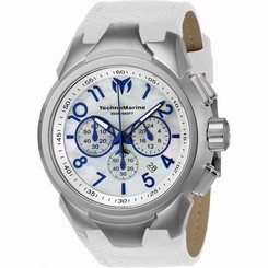 TECHNOMARINE MEN'S SEA DREAM 48MM WHITE LEATHER BAND QUARTZ WATCH TM-715021