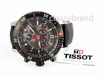 Men's T0674172605100 Watch Tissot PRS 200 Quartz Chronograph, Leather Strap -NEW