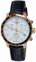 Tissot Quickster Chronograph White Dial Brown Leather Mens Watch T0954173603700