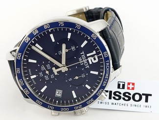 Tissot T0954171604700 Quickster Blue Dial Blue Leather Strap Men's Watch -NEW 7611608266830