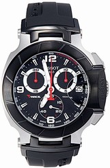Tissot T-Race Black Dial Silicone Strap Men's Watch T0484172705700 7611608248348