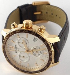 Tissot T0954173603700 Rose Plated Case Quickster Chronograph Men's Watch - NEW