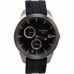Tissot Men's T0694394706100 'T Sport' Black Dial Titanium GMT Watch