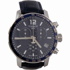 Tissot Men's T0954171604700 Quickster Chronograph Analog Swiss Quartz Blue Watch 7611608266830