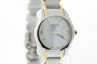 NWT Ladies Tissot T-Wave T0232102211700 Mother of Pearl Dial Two Tone SS Watch