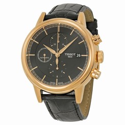 Tissot T0854273606100 Mens Black Dial Analog Automatic Watch with Leather Strap