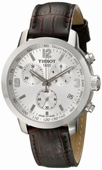 Fake AAA Tissot T0554171603700 T-Sport PRC 200 Chronograph Silver Dial Men Leather Watch Watch