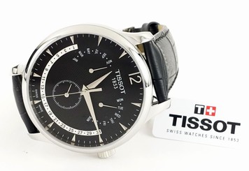 Tissot T0636371605700 Men's Watch Tradition Perpetual Calendar Black Leather NEW