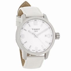 Tissot PRC 200 Series Mens White Leather Swiss Quartz Watch T055.410.16.017.00