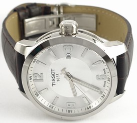 Tissot T0554101603700 Quartz PRC 200 Silver Dial Brown Leather Strap Men's Watch 7611608258347