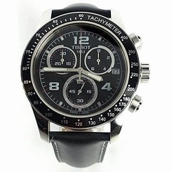 Tissot Men's T039.417.16.057.02 Black Leather Swiss Quartz Watch with Black Dial 7611608256084