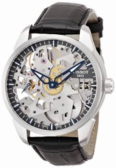 Tissot T0704051641100 T-Complication Squelette Skeleton Men Black Leather Watch 845960056106
