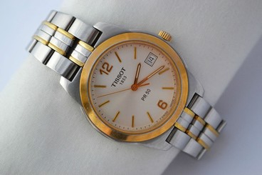 Vintage Tissot 1853 PR50 Stainless Steel Two Tone Mens Quartz Watch 854