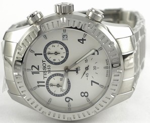 Tissot Men's T0394171103700 V8 Quartz Chronograph Silver Dial Bracelet Watch