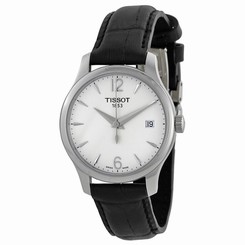 Tissot T0632101603700 Womens Silver Dial Analog Quartz Watch with Leather Strap