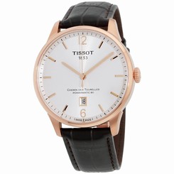 Tissot Silver Dial Brown Leather Strap Automatic Men's Watch T0994073603700