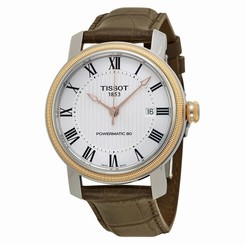Tissot T0974072603300 Mens Silver Dial Analog Automatic Watch with Leather Strap