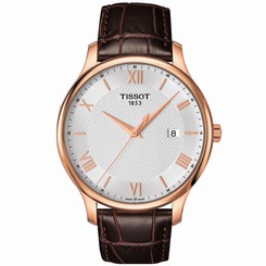 Tissot Tradition Brown Leather Quartz Analog Men's Watch T063.610.36.038.00