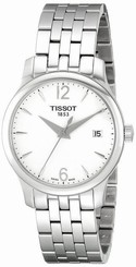Tissot T0632101103700 Tradition Silver Dial Date 33MM Women's Steel Watch New