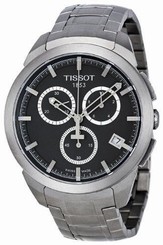 Tissot T0694174406100 Chronograph Black Dial 43MM Round Date Men Titanium Watch
