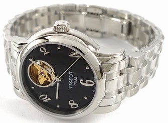 Automatic T0502071105700 Tissot Lady Heart Watch, Black Dial Bracelet