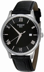Tissot Tradition Gent Black Dial Black Leather Watch T063.610.16.058.00