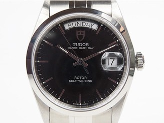 Pre-Owned TUDOR Prince Day Date 76200 Men's Black SS Automatic Watch, MD