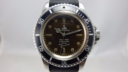 TUDOR ROLEX UNPOLISHED VINTAGE SS "SMALL ROSE" OYSTER PRINCE SUBMARINER, 7928/0