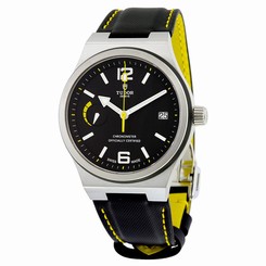 Tudor North Flag Black Dial Automatic Leather Mens Watch 91210NBKLS