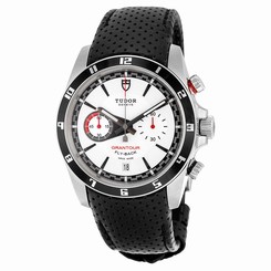 Tudor Grantour White Dial Black Leather Mens Watch 20550N-WMCPL