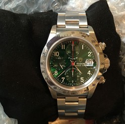 Tudor Tiger Chronograph 79280 40MM Saphire crystal Green Arabic Dial Oyster NOS