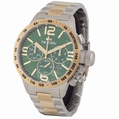NEW TW Steel Canteen Bracelet CB63 Two Tone Gold Steel Chronograph Watch
