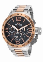 TW Steel CB133 Men's Canteen 45mm Chrono Two-Tone Stainless Steel Black Dial