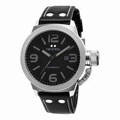 TW Steel Men's TWA200 Canteen Black Leather Strap Watch