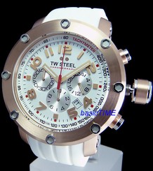 TW STEEL MEN 'TECH' CHRONOGRAPH ROSE GOLD LAYERED STEEL 46mm SILICONE TW132 4051068001818