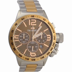 Tw Steel Cb153 Mens Stainless Steel Case Canteen Brown Dial Two-tone Watch