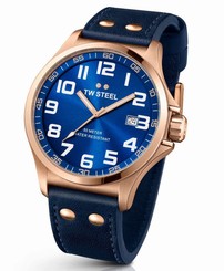 TW Steel Pilot Leather Strap 45mm Mens Watch TW404