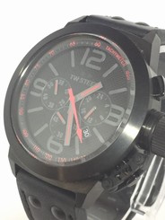 TW Steel Men's Watch TW902R Canteen Black Dial Chronograph Black Leather (N357)