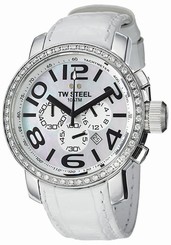 New TW Steel Grandeur Chronograph Pearl Dial Date Men Watch 48mm TW54 MSRP $675